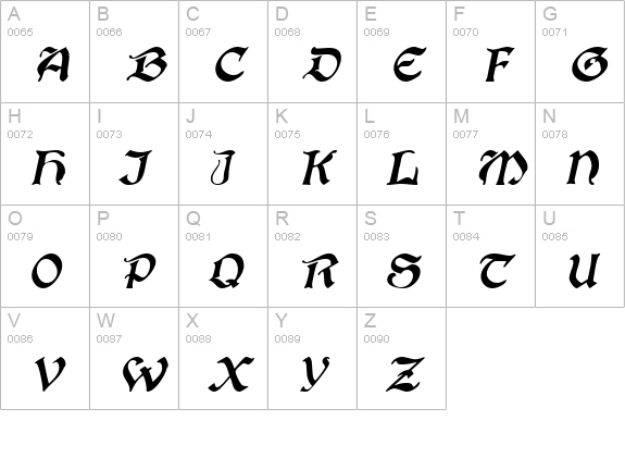 ConcordiaSSK Italic uppercase A-Z preview