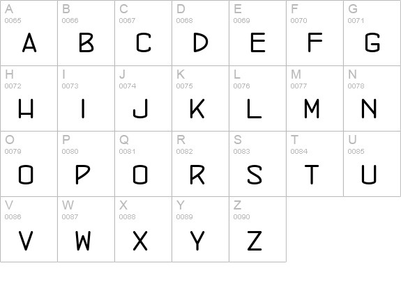 Concursico Mono BTN uppercase A-Z preview