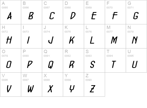 ConcursoModerne BTN BoldOblique uppercase A-Z preview