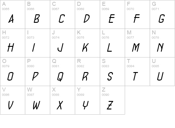 ConcursoModerne BTN Oblique uppercase A-Z preview