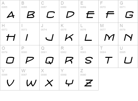 ConcursoModerne BTN Wide Oblique uppercase A-Z preview
