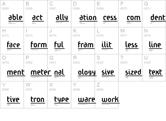 Condition-Conception uppercase A-Z preview