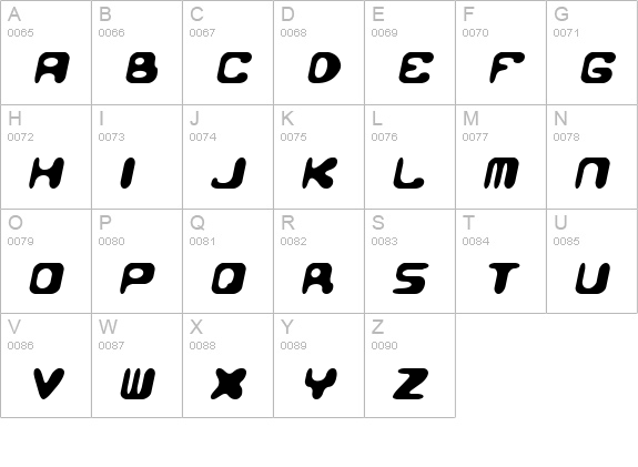 Conduit 2 Italics BRK uppercase A-Z preview
