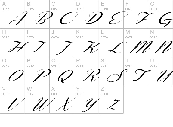 Coneria Script Slanted Demo uppercase A-Z preview