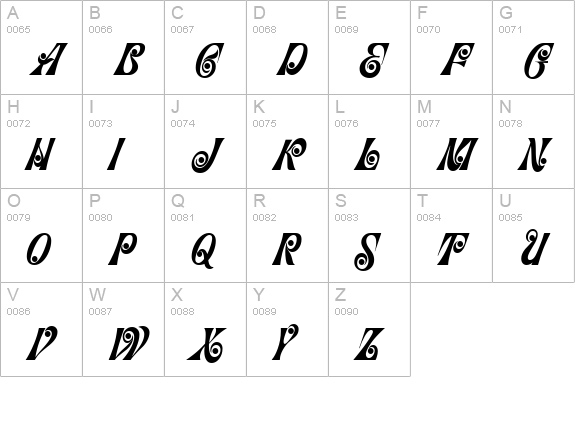 ConfectionerJF uppercase A-Z preview