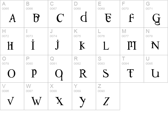 Confusebox uppercase A-Z preview