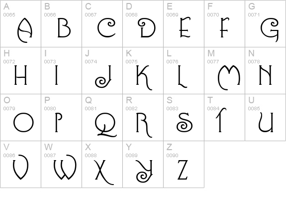 Connie uppercase A-Z preview