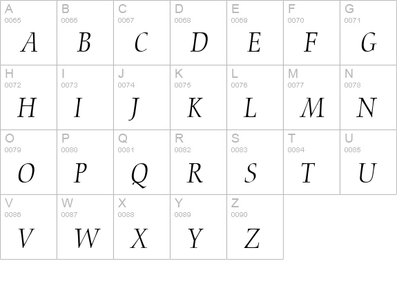 Conquista Light SSi Light Italic uppercase A-Z preview