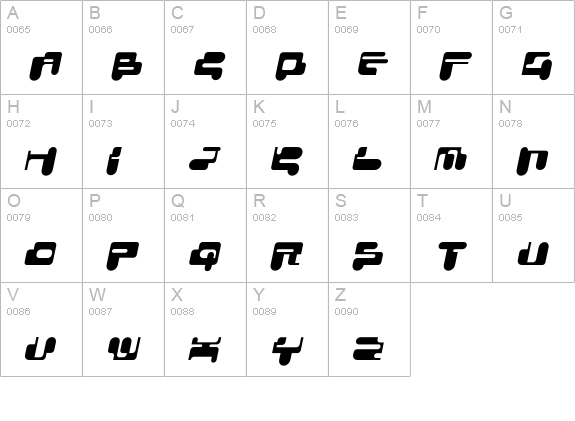 ConsoleRemix-Italic uppercase A-Z preview