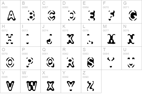 Consolidated uppercase A-Z preview