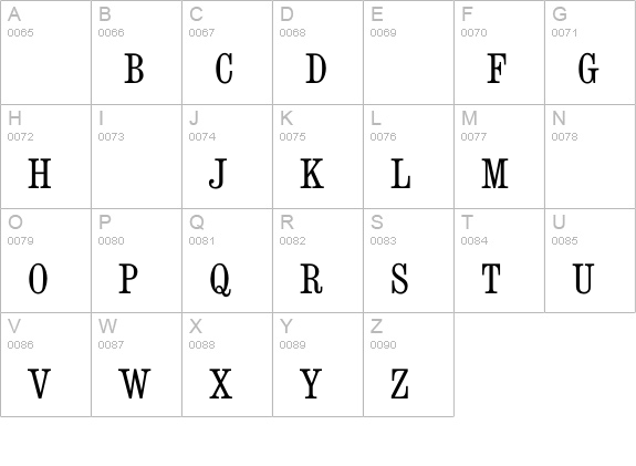 ConsortLightCondensed uppercase A-Z preview