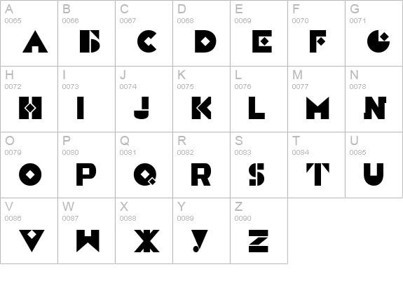 Constructivist uppercase A-Z preview