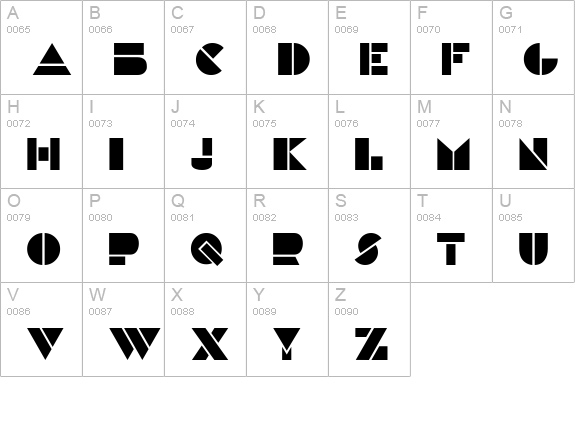Constructivist Line uppercase A-Z preview
