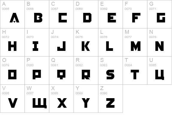 Constructivist Square uppercase A-Z preview