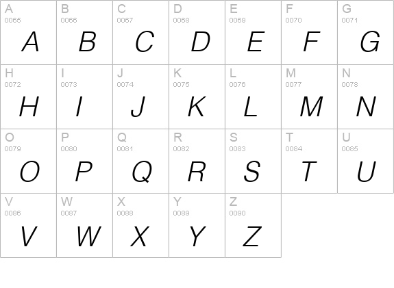 Context Light SSi Light Italic uppercase A-Z preview