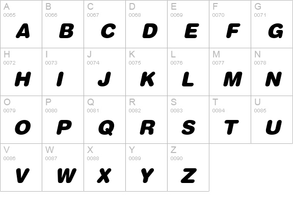 Context Rounded Black SSi Black Italic uppercase A-Z preview
