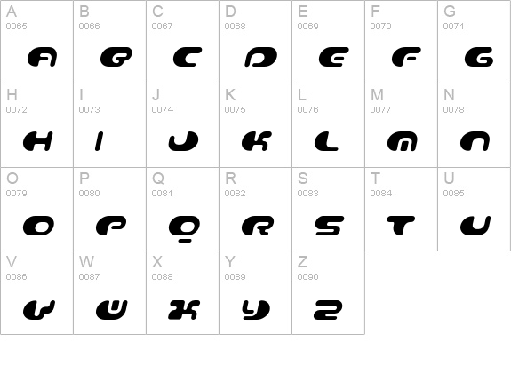 Contour-Italic uppercase A-Z preview