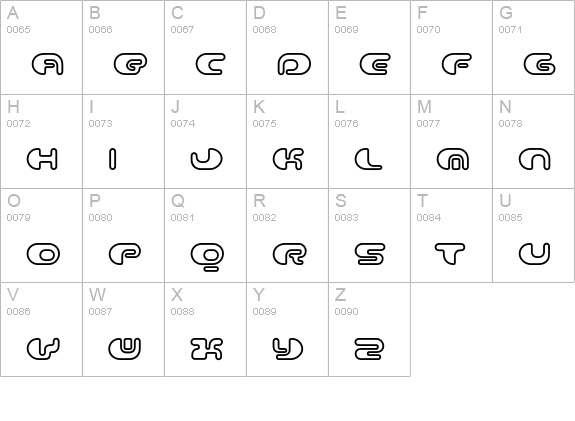 Contour-Outline uppercase A-Z preview