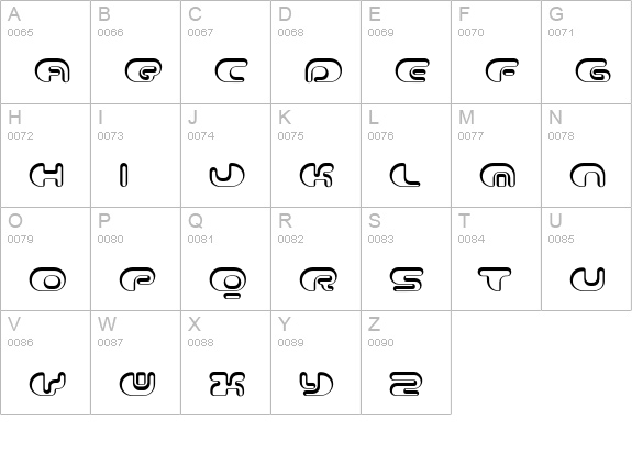 Contour-Shaded uppercase A-Z preview