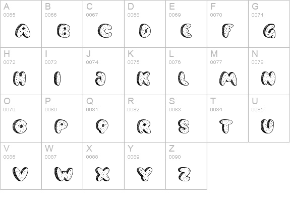 Cookie Dough uppercase A-Z preview