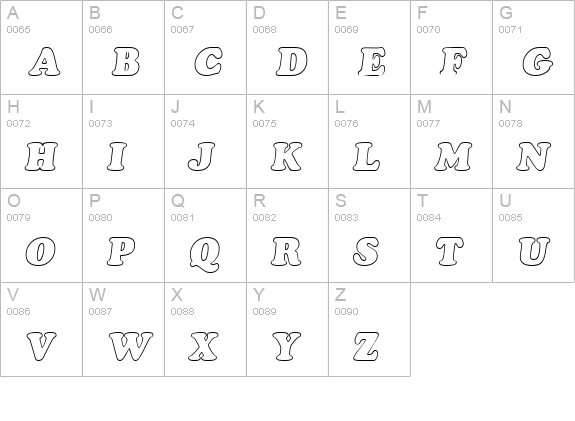 Cookie Hollow Italic uppercase A-Z preview