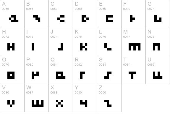 cool three pixels uppercase A-Z preview