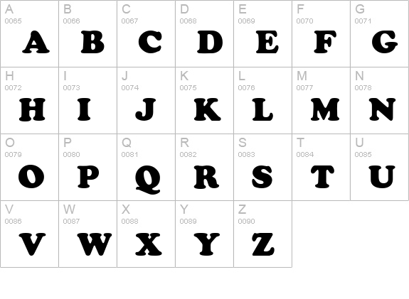 Cooper Regular uppercase A-Z preview