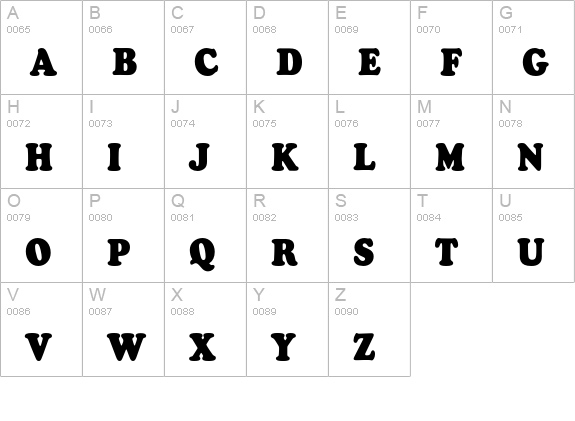 CooperBlackEF-BoldCondensed uppercase A-Z preview