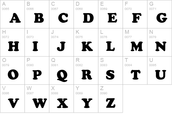 CooperBlackFont uppercase A-Z preview