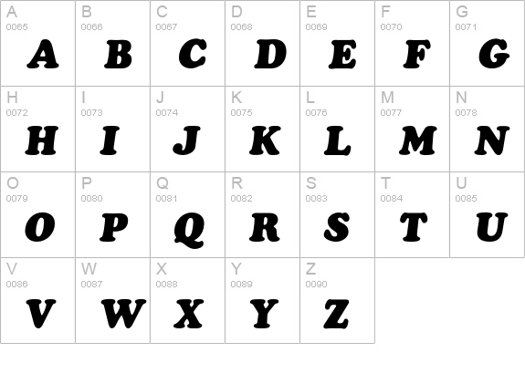 CooperBlackItalic uppercase A-Z preview