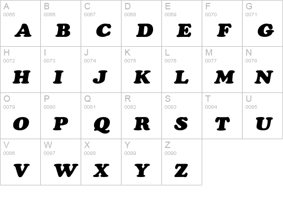 CooperExt-Heavy-Italic uppercase A-Z preview