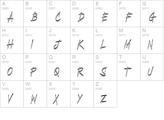 Copa Sharp BTN Shadow uppercase A-Z preview