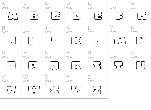 Copal Outline uppercase A-Z preview