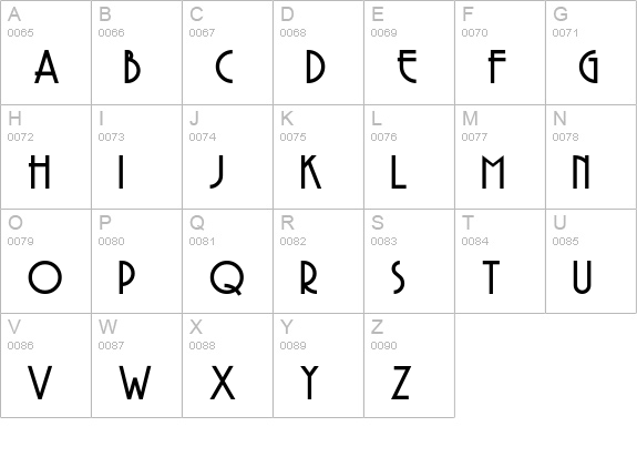 Copasetic uppercase A-Z preview