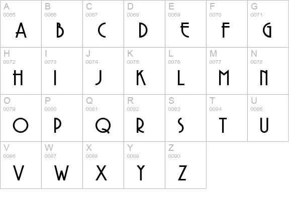 Copasetic NF uppercase A-Z preview