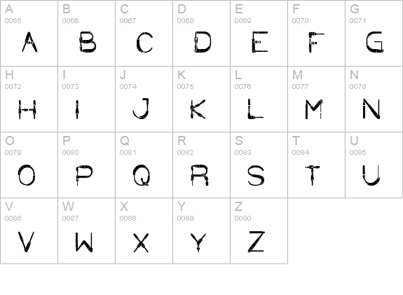 COPPER uppercase A-Z preview