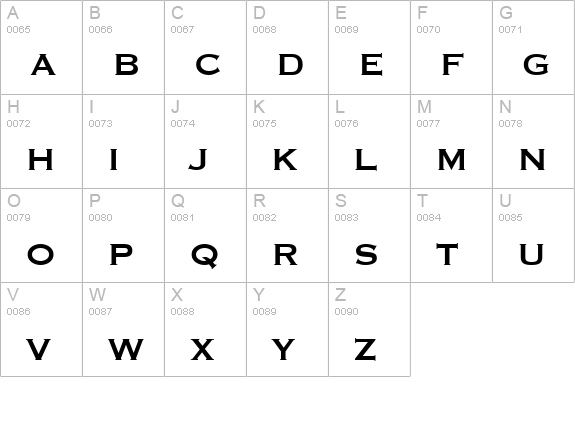 Copperplate Condensed SSi Condensed uppercase A-Z preview