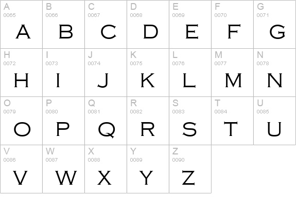 Copperplate-Gothic-Light-Regular uppercase A-Z preview