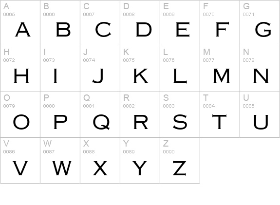 Copperplate Gothic Std 32 AB uppercase A-Z preview