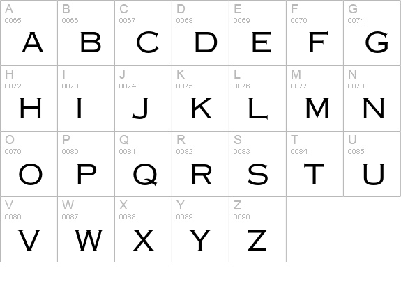 Copperplate Gothic Thirty-Two AB uppercase A-Z preview