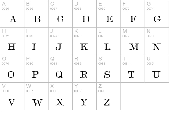 Copperplate Roman HPLHS uppercase A-Z preview