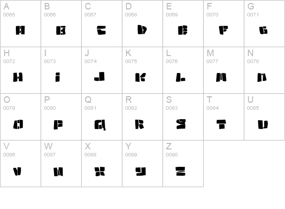 Copycut uppercase A-Z preview