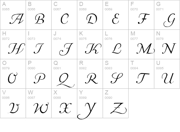 Corabael uppercase A-Z preview