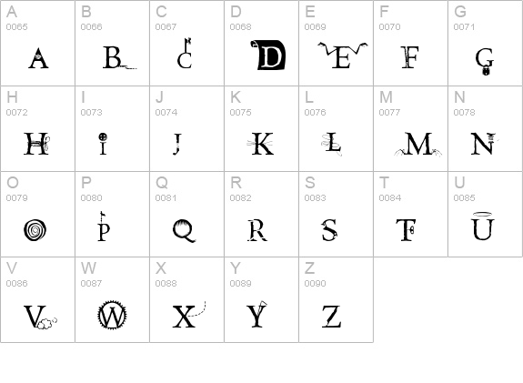 CoralineAZ uppercase A-Z preview