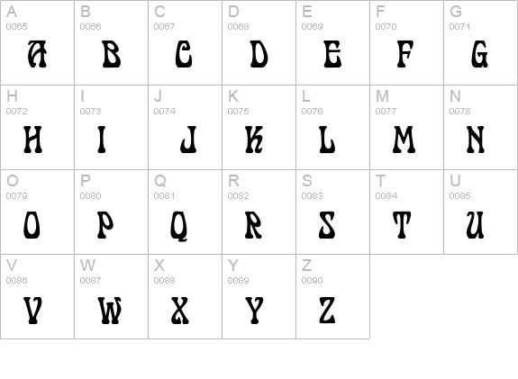 Cordeballet uppercase A-Z preview