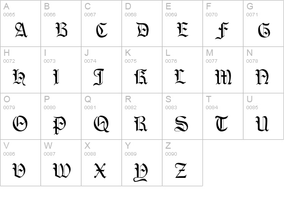 Cordoba uppercase A-Z preview