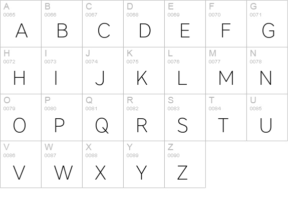 Core Sans A 25 ExtraLight uppercase A-Z preview