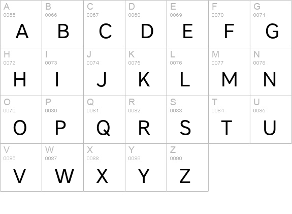 Core Sans A 45 Regular uppercase A-Z preview
