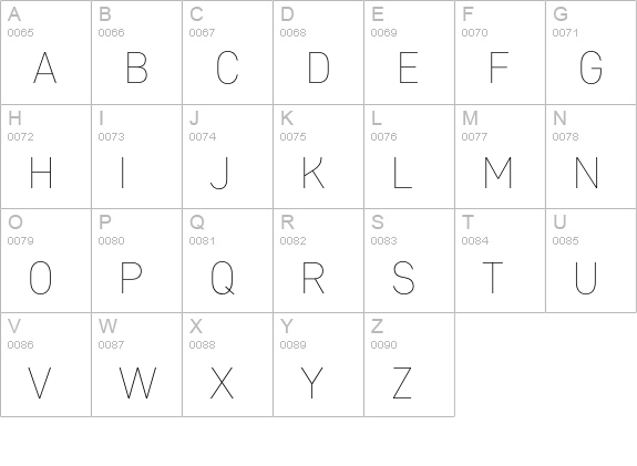 Core Sans D 15 Thin uppercase A-Z preview