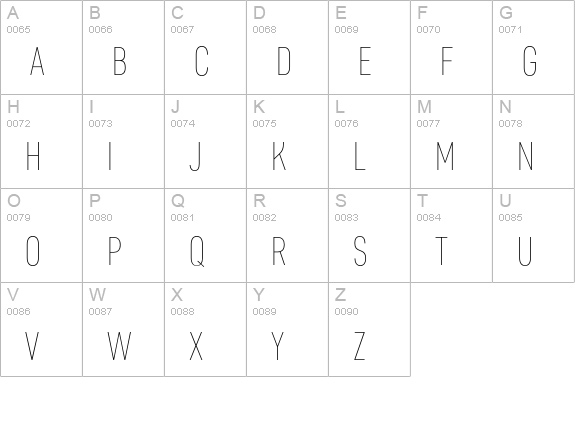 Core Sans D 17 Cn Thin uppercase A-Z preview